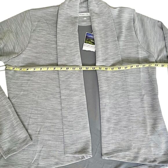 Pebble Beach Dry-Luxe Gray Space Dye Open Front Long Sleeve Golf Cardigan NWT - Picture 16 of 16